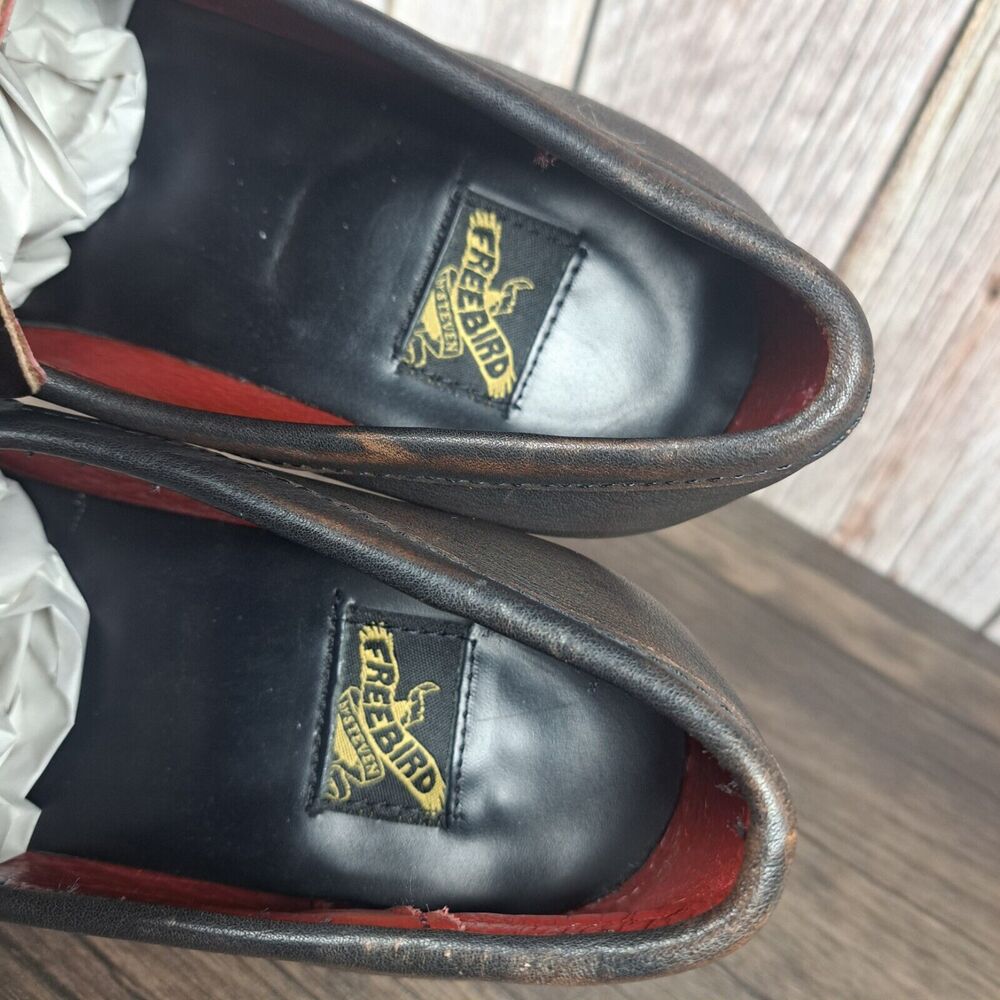 Freebird Bristol Brown Leather Chunky Heel Slip On Loafer Women's Sz 10 (VGC) - Picture 9 of 13